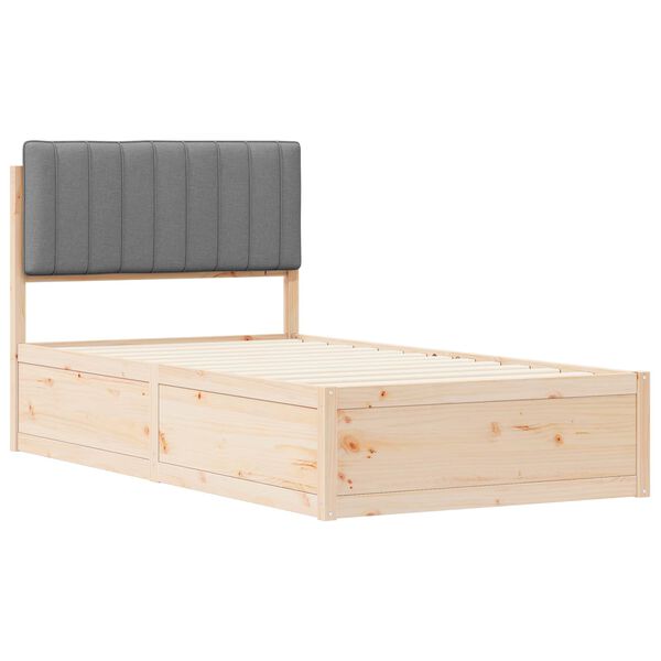 vidaXL Cadre de lit avec t&ecirc;te de lit rembourr&eacute;e Gris clair