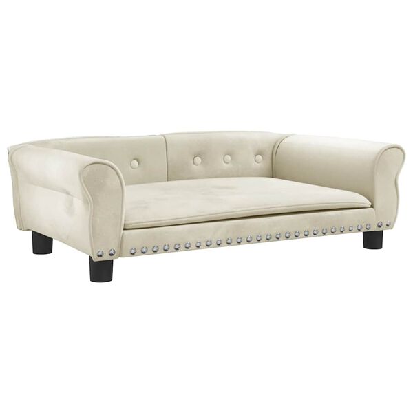 vidaXL Lit pour chien cr&egrave;me 95x55x30 cm velours