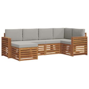 vidaXL Ensemble de canap&eacute;s d'ext&eacute;rieur 6 pc Gris Naturel et Clair