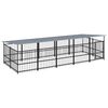 vidaXL Chenil d'ext&eacute;rieur avec toit pour chiens Acier 9,38 m&sup2;