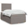 vidaXL Sommier &agrave; lattes de lit avec matelas taupe 120x190 cm tissu