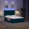 vidaXL Cadre de lit ottoman avec matelas bleu fonc&eacute; 140x200 cm velours