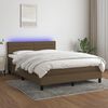 vidaXL Sommier &agrave; lattes de lit matelas et LED Marron fonc&eacute; 140x200 cm
