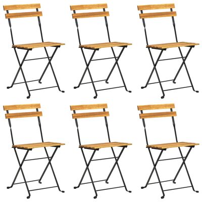 vidaXL Chaises pliables de jardin lot de 6 Acier bois d'acacia massif