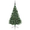 vidaXL Sapin de No&euml;l artificiel pr&eacute;-&eacute;clair&eacute; Vert 180 cm PVC