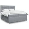 vidaXL Sommier &agrave; lattes de lit avec matelas Gris clair 200x200cm Tissu