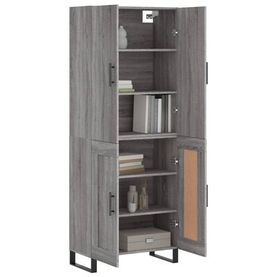 vidaXL Buffet haut Sonoma gris 69,5x34x180 cm Bois d'ingénierie