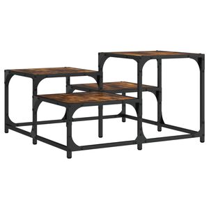 vidaXL Table basse ch&ecirc;ne fum&eacute; 68x68x40 cm bois d'ing&eacute;nierie