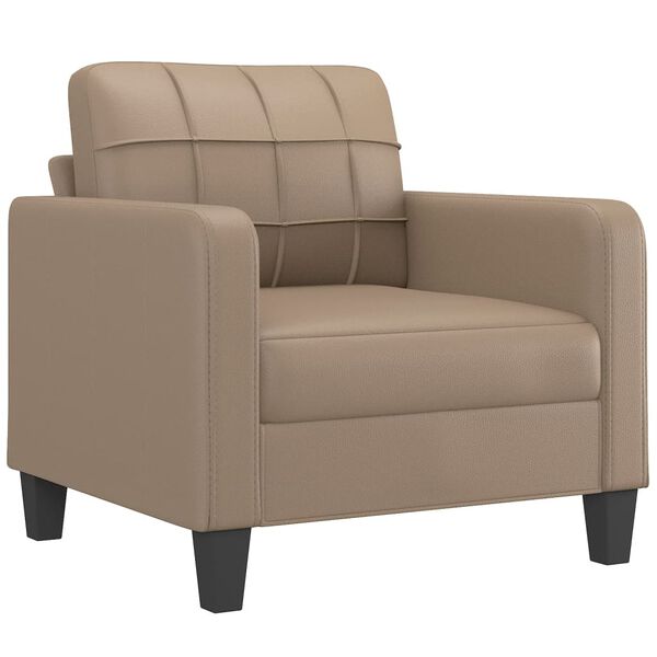 vidaXL Fauteuil avec repose-pied Cappuccino 60 cm Similicuir