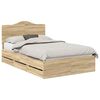 vidaXL Cadre de lit Ch&ecirc;ne Sonoma 120 x 190 cm Bois Ing&eacute;nierie