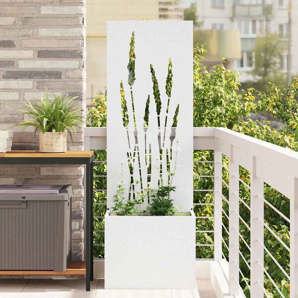 vidaXL &Eacute;cran de confidentialit&eacute; de jardin Fretwork Blanc 50 x 140 cm