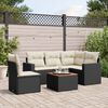 vidaXL Salon de jardin 6 pcs avec coussins noir r&eacute;sine tress&eacute;e