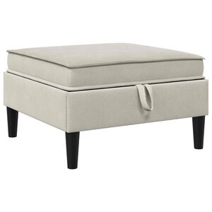 vidaXL Pouf avec Rangement Avoine Velours