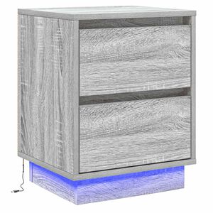 vidaXL Cabinet de chevet Gris 39 x 34,5 x 50 cm Bois d'ing&eacute;nierie