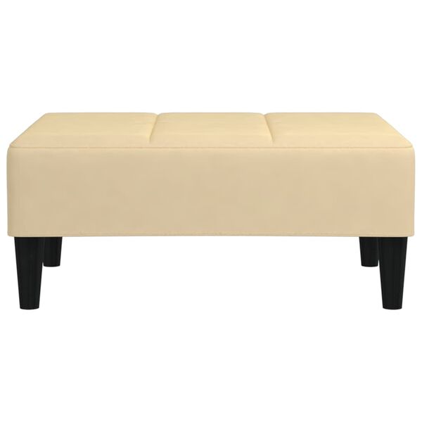 vidaXL Repose-pied Cr&egrave;me 78x56x32 cm Velours