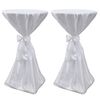 vidaXL Housse de table blanche avec ruban 80 cm 2 pi&egrave;ces