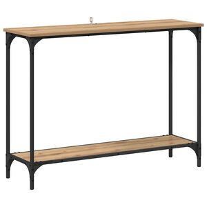 vidaXL Table console avec &eacute;tag&egrave;re ch&ecirc;ne artisanal 101 x 30.5 x 75 cm