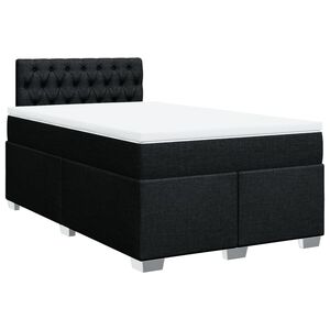 vidaXL Sommier &agrave; lattes de lit avec matelas Noir 120x200 cm Tissu
