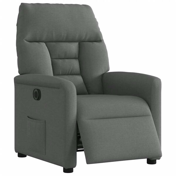 vidaXL Fauteuil inclinable &eacute;lectrique Gris fonc&eacute; Tissu