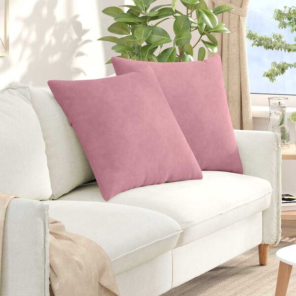 vidaXL Coussins de canap&eacute; 2 pcs Rose 60 x 60 cm