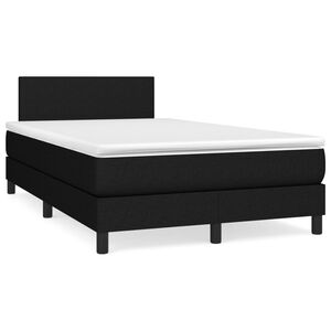 vidaXL Sommier &agrave; lattes de lit avec matelas Noir 120x200 cm Tissu