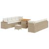 vidaXL Ensemble de canap&eacute; de jardin 11 pc Beige polyrotin