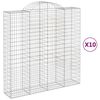 vidaXL Paniers &agrave; gabions arqu&eacute;s 10 pcs 200x50x200/220 cm Fer galvanis&eacute;