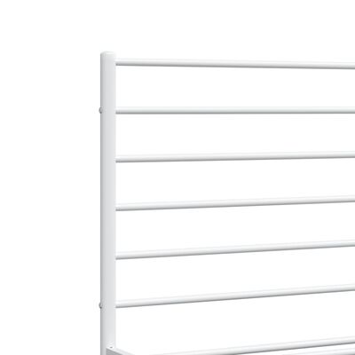 vidaXL Cadre de lit métal sans matelas et pied de lit blanc 183x213 cm