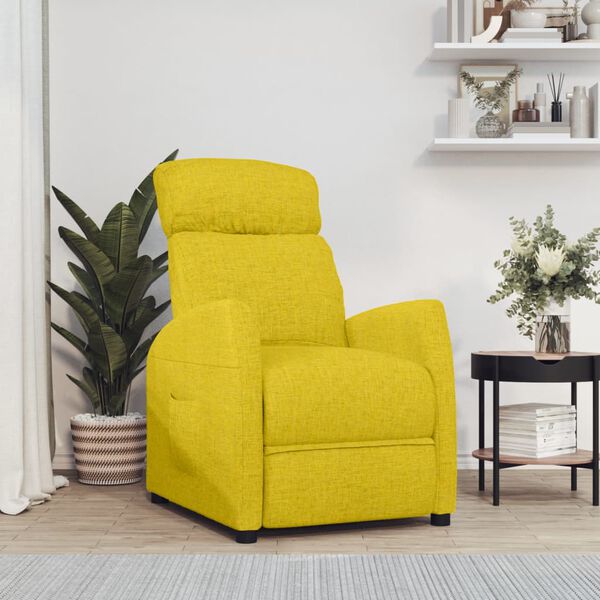 vidaXL Fauteuil inclinable Jaune clair Tissu