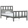 vidaXL Cadre de lit Gris Bois massif 90x200 cm