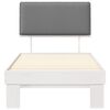 vidaXL Cadre de lit avec tête de lit rembourrée Gris clair 90 x 200 cm