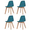 vidaXL Chaises &agrave; manger lot de 4 Turquoise Plastique