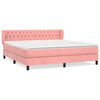 vidaXL Sommier &agrave; lattes de lit avec matelas Rose 180x200 cm Velours