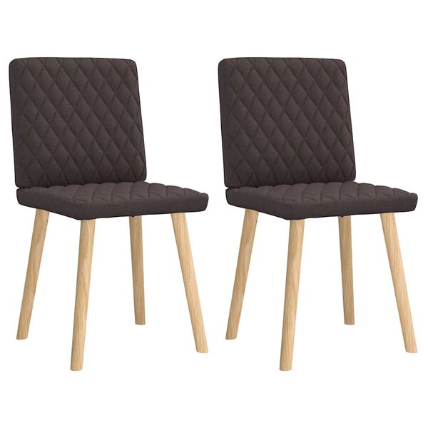 vidaXL Chaises à manger lot de 2 marron foncé tissu