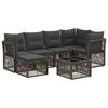 vidaXL Ensemble de canap&eacute; de jardin 7 pcs Gris polyrotin