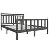 vidaXL Cadre de lit sans matelas gris bois massif