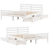 vidaXL Cadre de lit sans matelas blanc 135x190 cm bois de pin massif