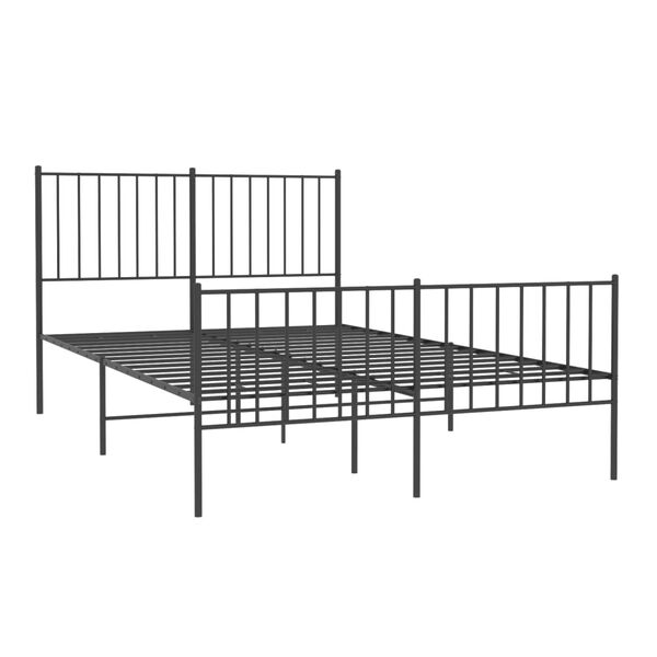 vidaXL Cadre de lit m&eacute;tal sans matelas avec pied de lit noir 120x200cm