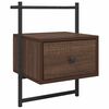 vidaXL Table de chevet murale ch&ecirc;ne brun 35x30x51 cm bois d'ing&eacute;nierie