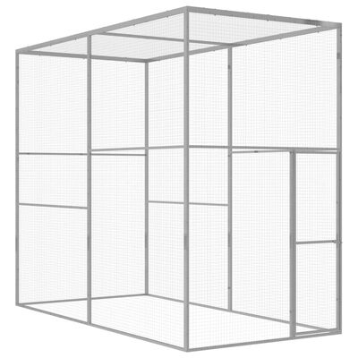 vidaXL Cage pour chat 3x1,5x2,5 m Acier galvanisé