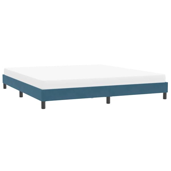 vidaXL Cadre de lit sans matelas bleu fonc&eacute; 200x220 cm velours