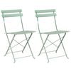vidaXL Chaise de jardin pliante 2 pcs Menthe claire 42 x 46 x 82cm