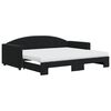 vidaXL Lit de jour avec gigogne et matelas noir 90x200 cm velours