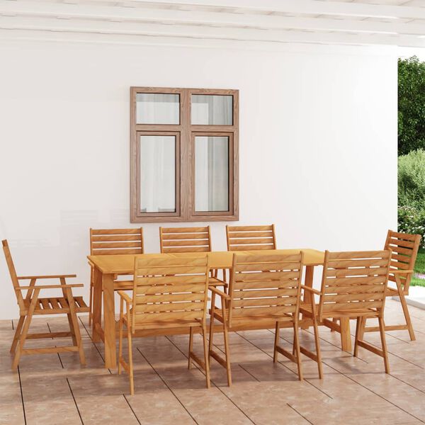 vidaXL Ensemble &agrave; manger de jardin 9 pcs Bois d'acacia solide