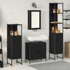 vidaXL Ensemble de mobilier de salle de bain avec &eacute;tag&egrave;re 4 pcs Noir
