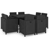 vidaXL Ensemble &agrave; manger d'ext&eacute;rieur 9pcs coussins r&eacute;sine tress&eacute;e noir