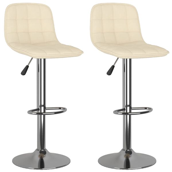 vidaXL Tabourets de bar lot de 2 crème tissu