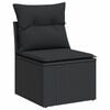 vidaXL Salon de jardin 6 pcs avec coussins noir r&eacute;sine tress&eacute;e