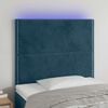 vidaXL T&ecirc;te de lit &agrave; LED Bleu fonc&eacute; 80x5x118/128 cm Velours