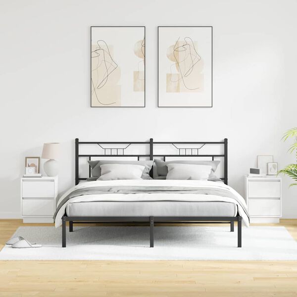 vidaXL Cabinet de chevet avec tiroir 2 pcs Blanc 39 x 34,5 x 50 cm